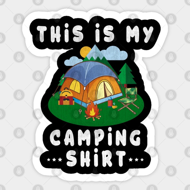 This is My Camping Shirt Awesome Campers Men Women Kids Tee Sticker by kaza191